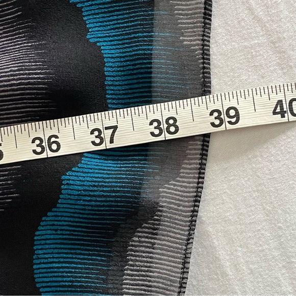 Diane Von Furstenburg Kelley Smocked Chiffon Silk Peacock Chevron Dress sz 12 - Picture 11 of 16